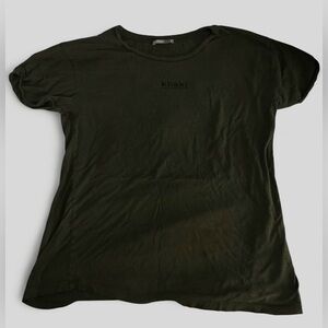 ZARA Collection Khaki Forest Green Graphic Short Sleeve Top Women’s Size Small